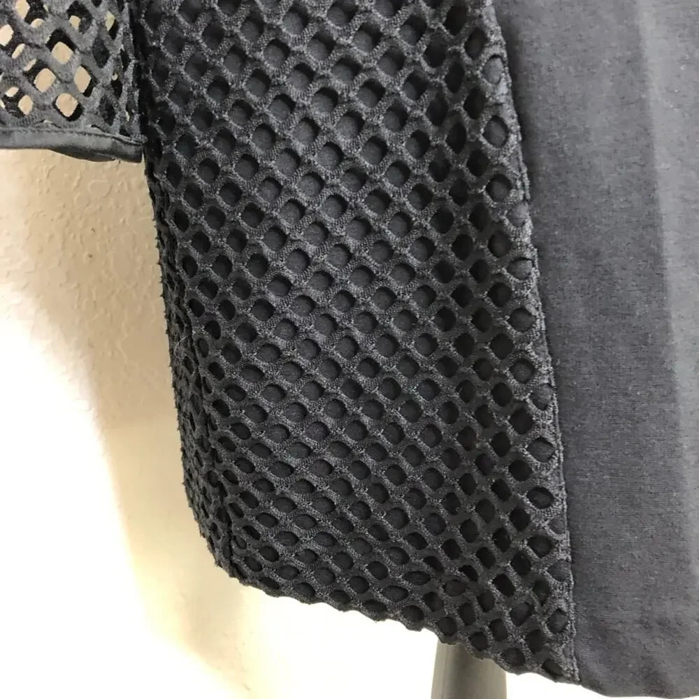 Betsey Johnson black long mesh sleeve sheath dress size 12